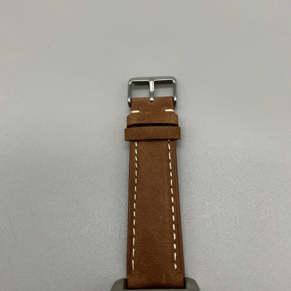 Coleman 40-949 Mens Watch 42mm White Dial Brown Leather Day Date New Battery